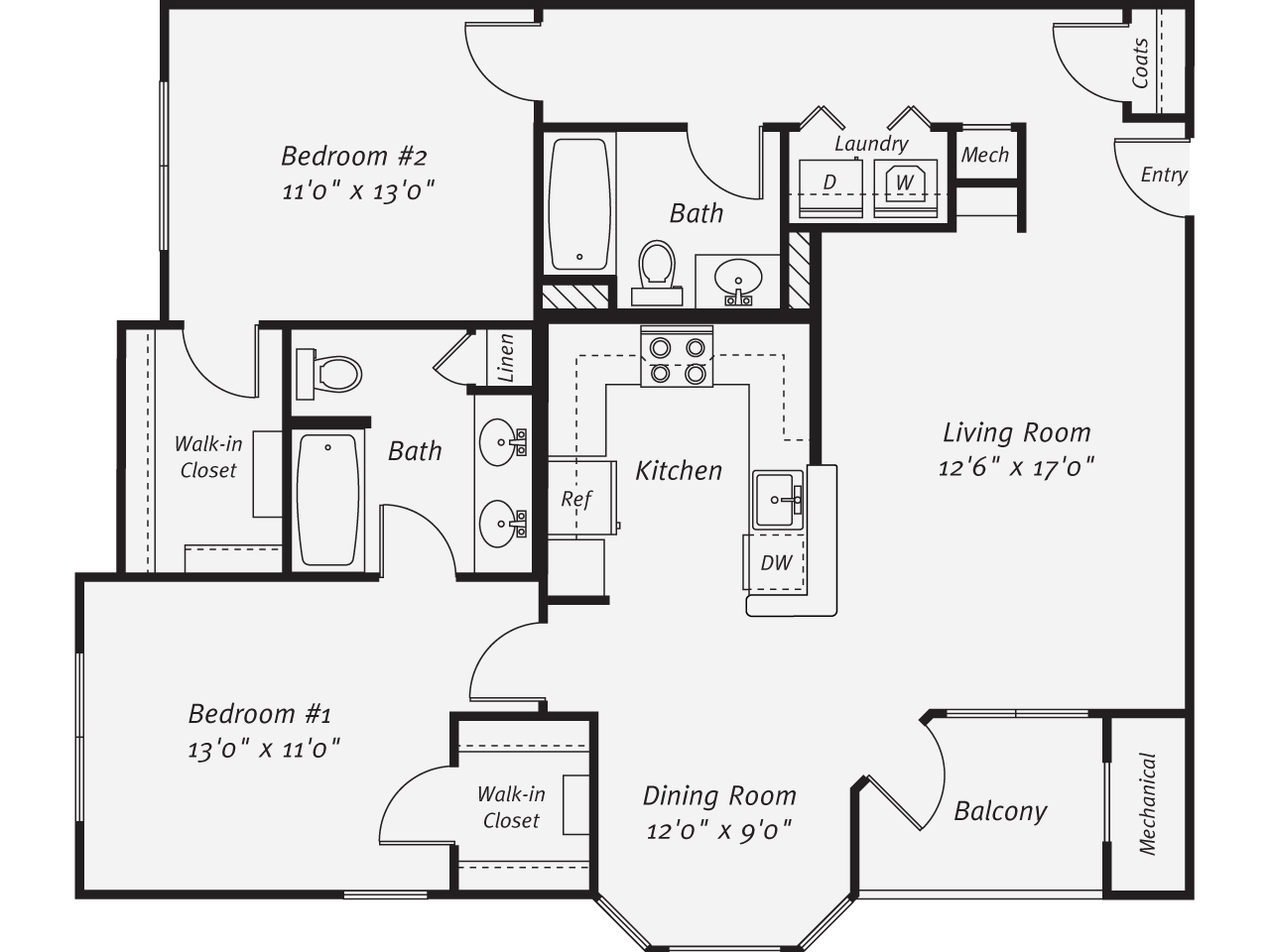 2 Bed/2 Bath-The Lopez Garage floor plan