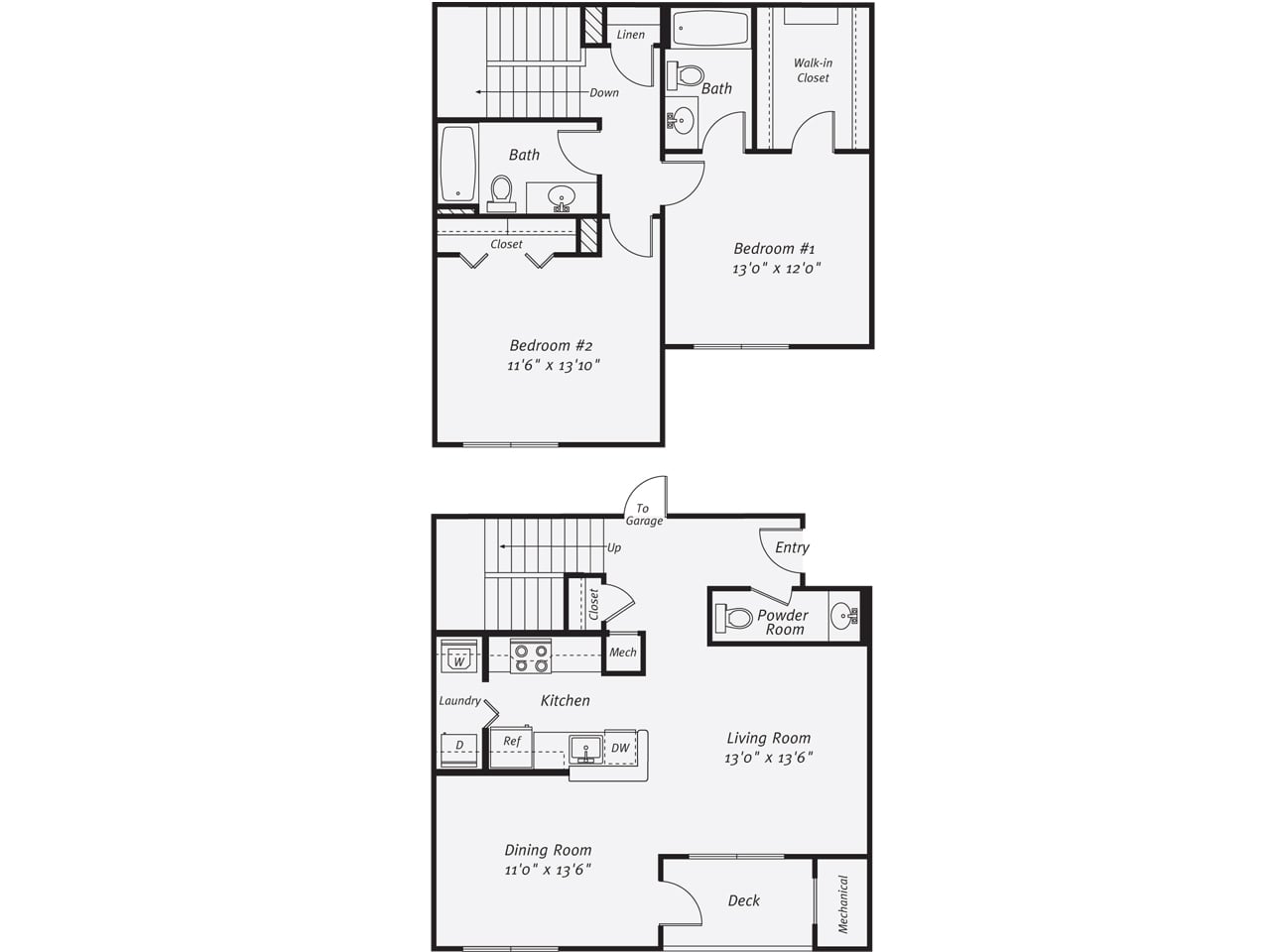 2 Bed/2.5 Bath-The Morris TH Garage floor plan