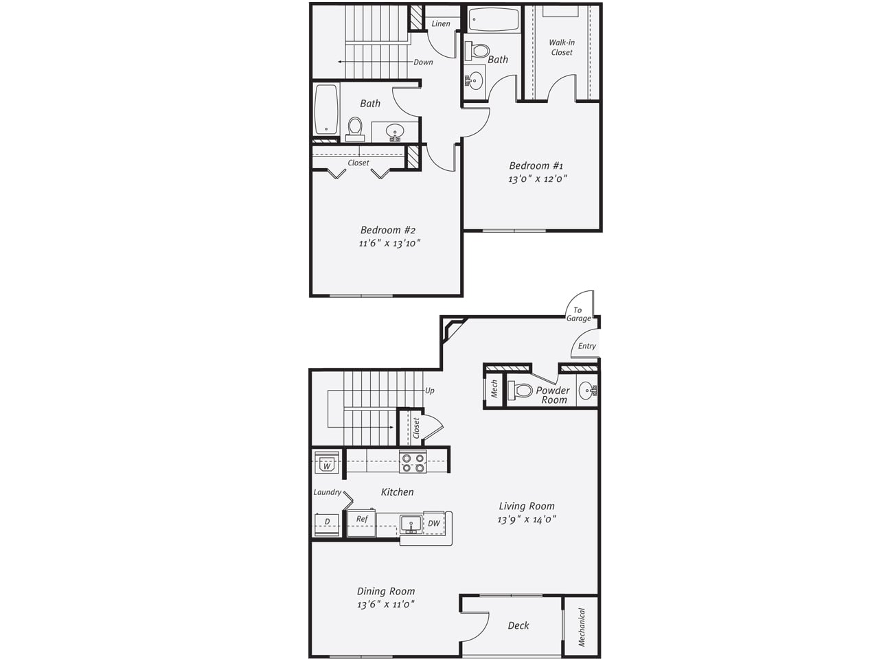 2 Bed/2.5 Bath-The Daly TH Garage floor plan