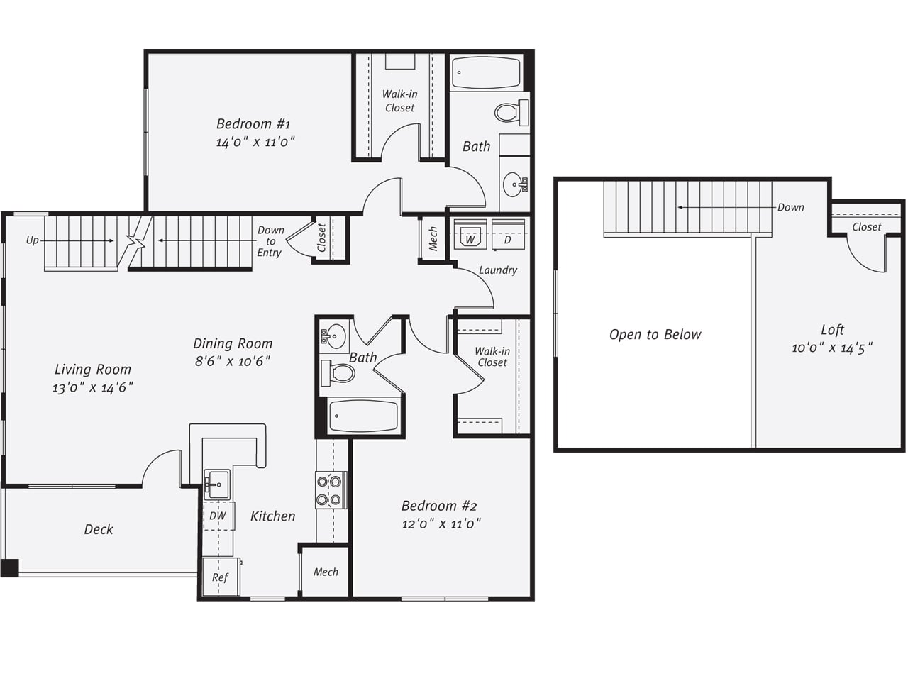 2 Bed/2 Bath-The Jones Loft A floor plan