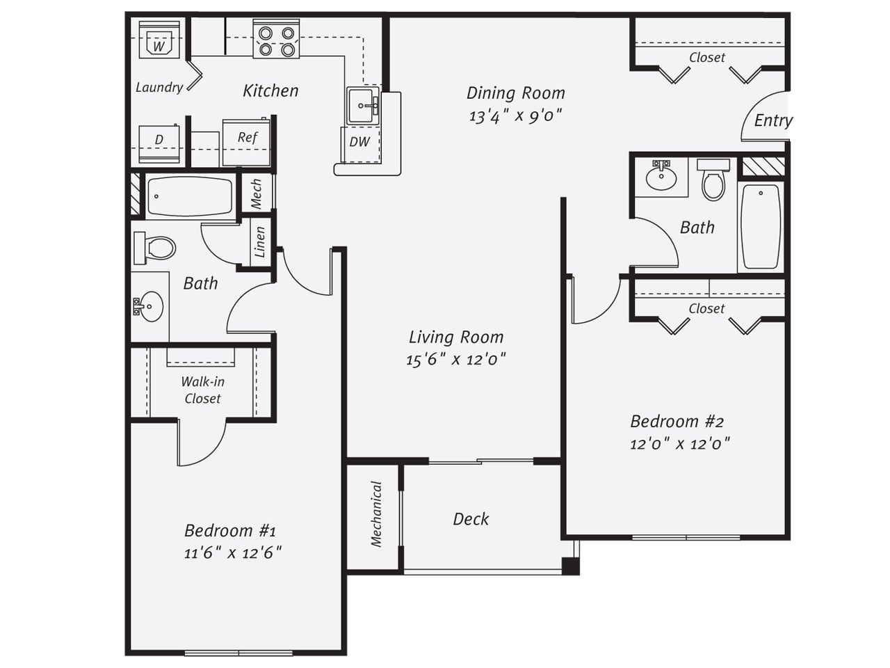 2 Bed/2 Bath-The Stewart floor plan