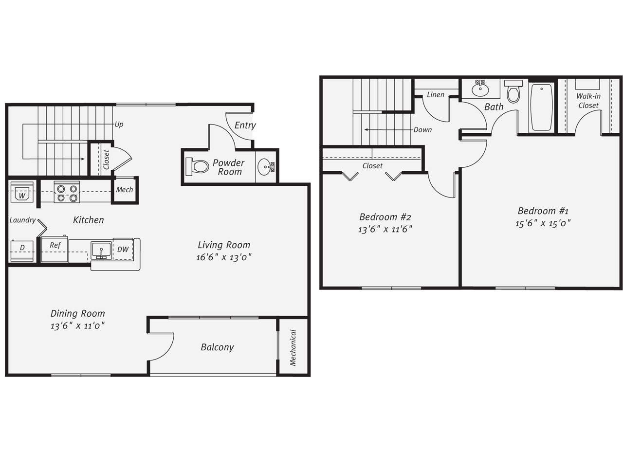 2 Bed/1.5 Bath-The Mickelson TH Garage floor plan
