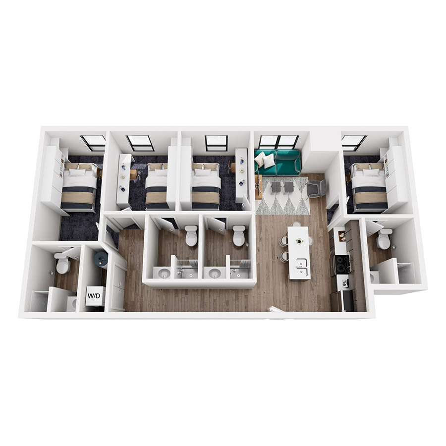 4 BEDROOM, 4 BATH floor plan