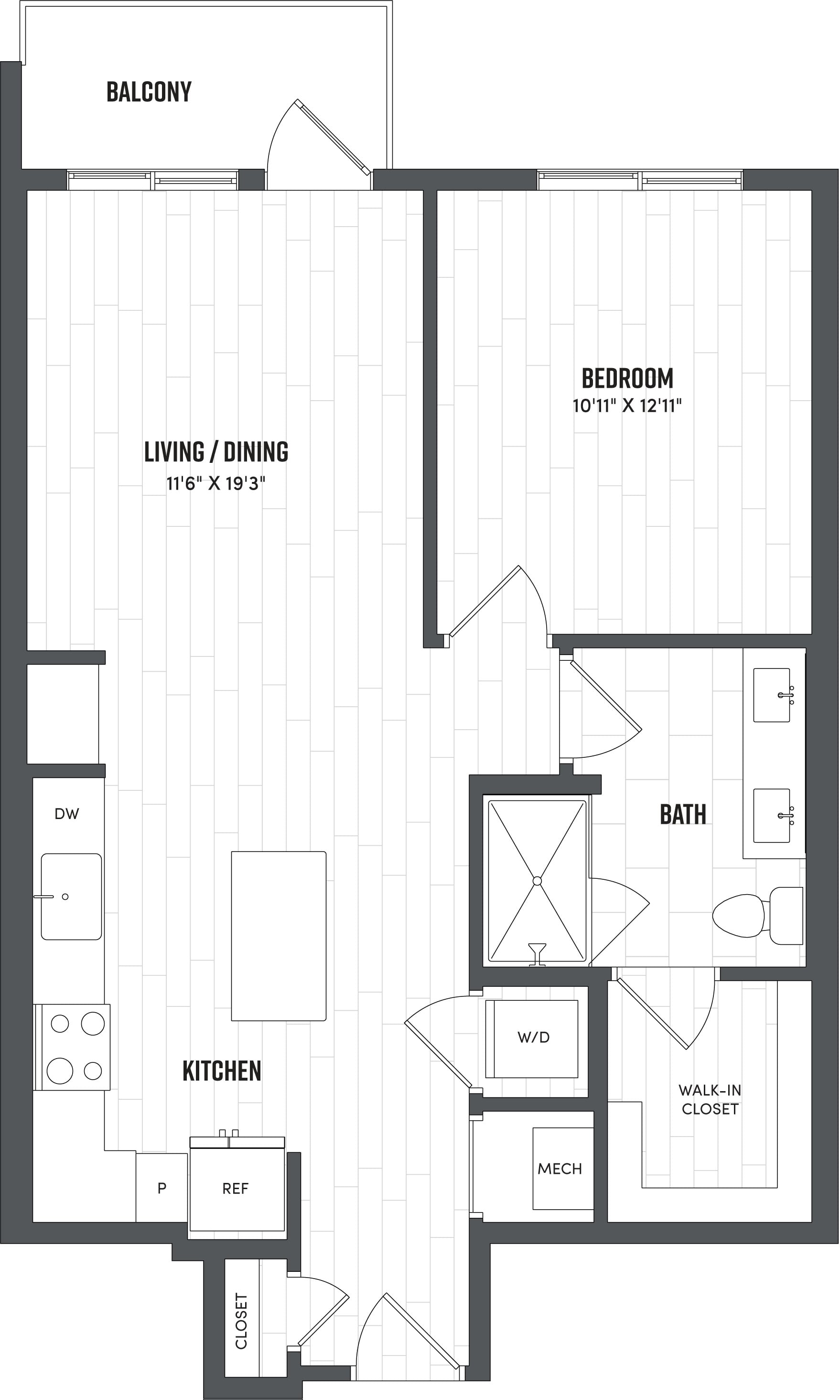 1 Bed/1 Bath-A2A floor plan