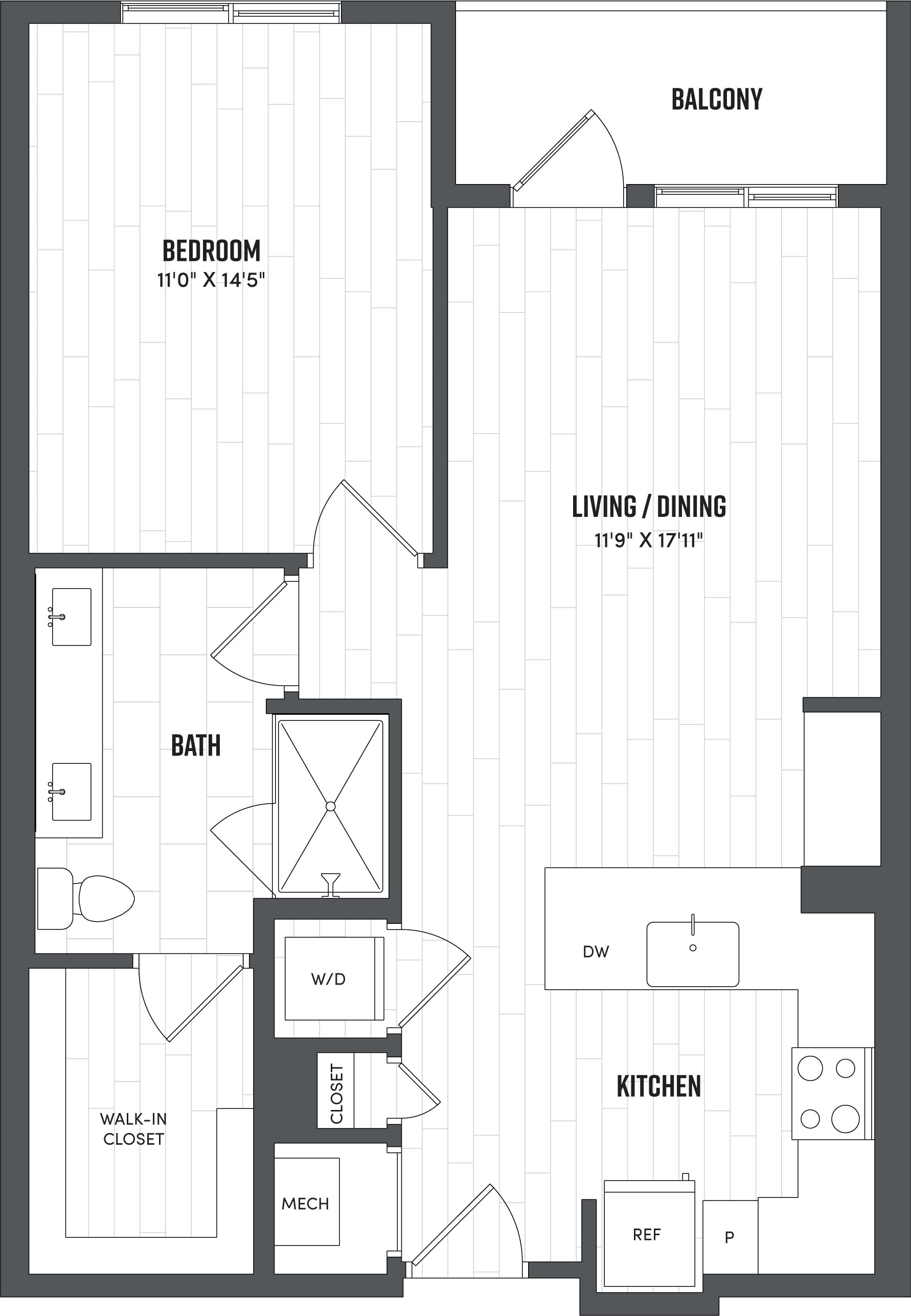 1 Bed/1 Bath-A8 floor plan