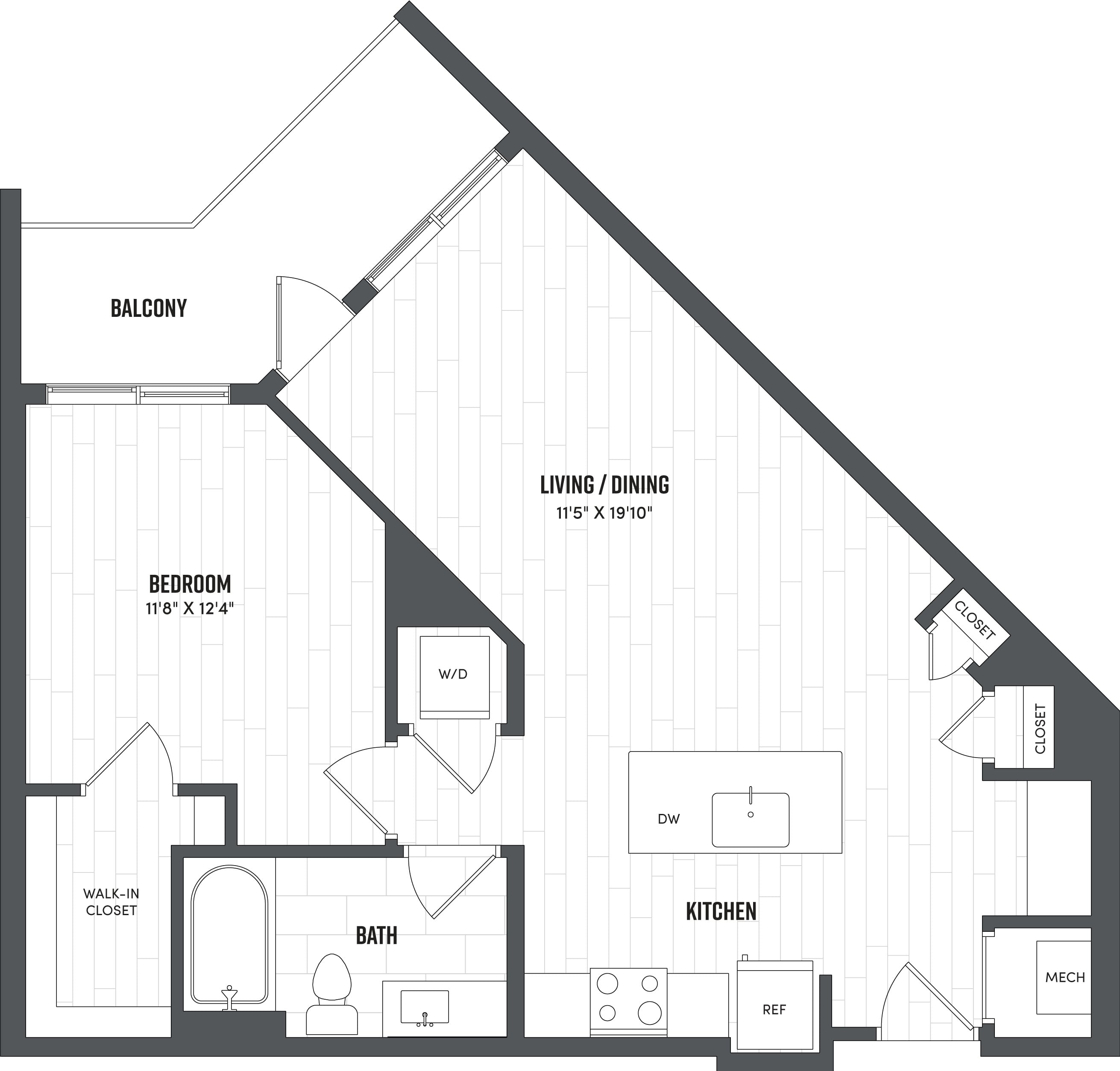 1 Bed/1 Bath-A4 floor plan