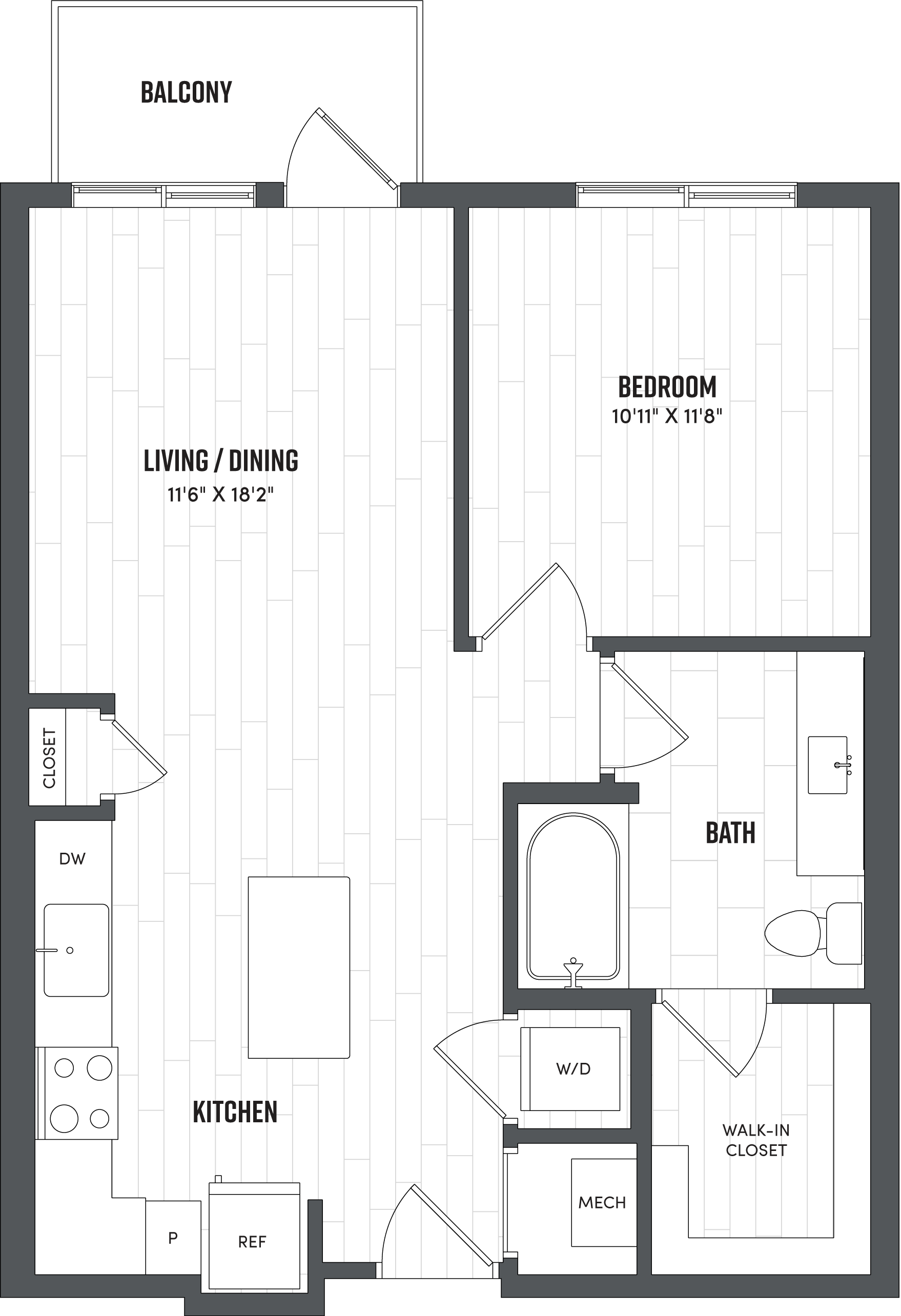 1 Bed/1 Bath-A1 floor plan