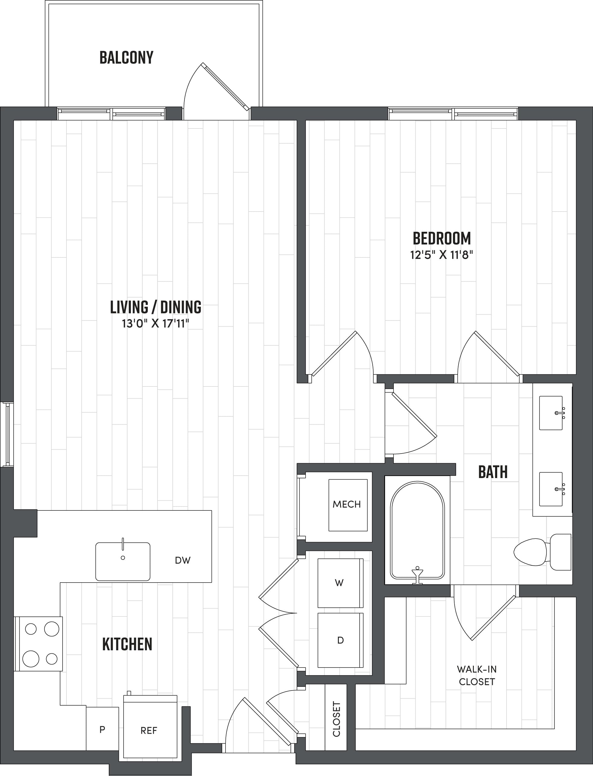 1 Bed/1 Bath-A9 floor plan