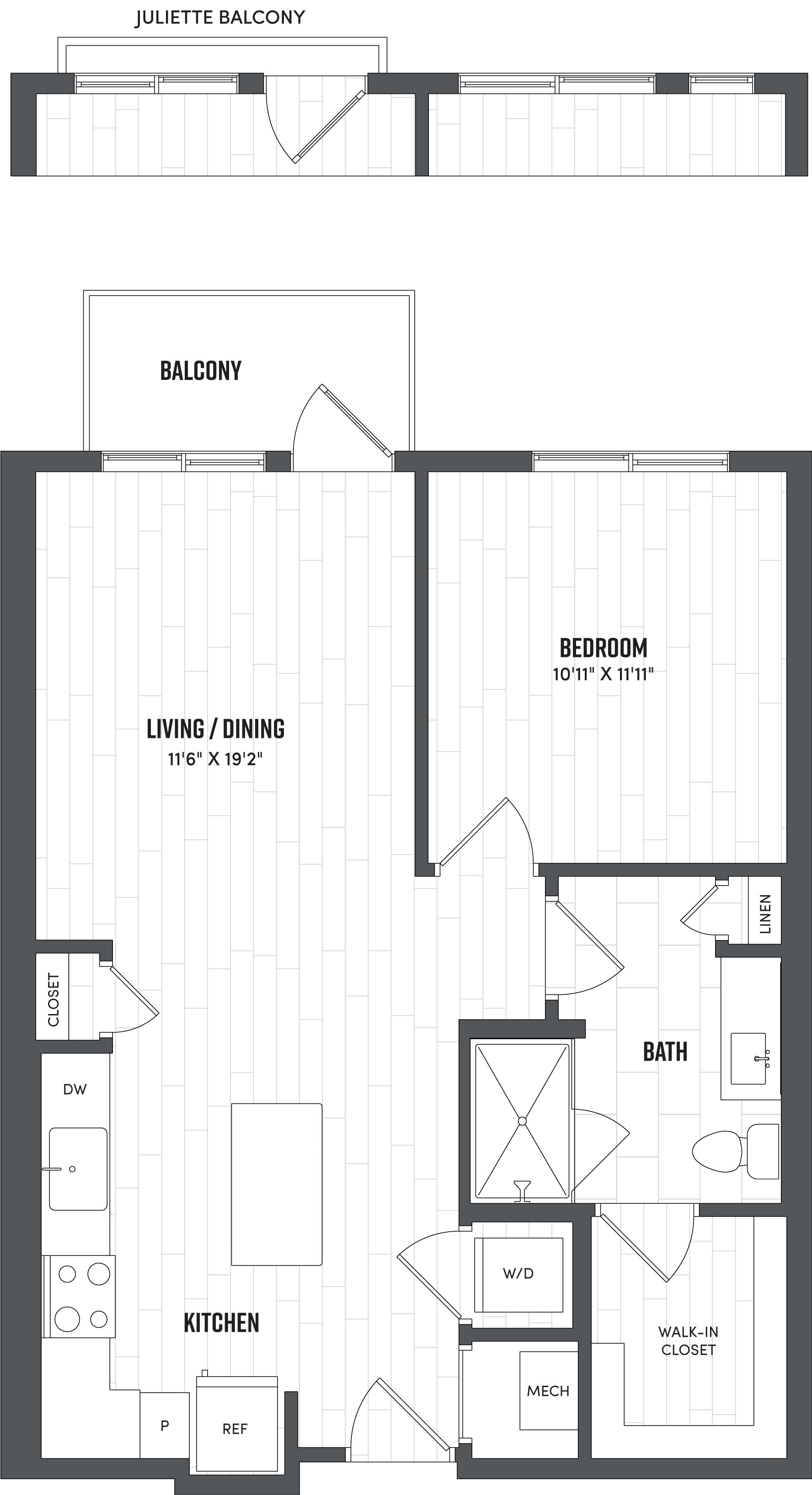 1 Bed/1 Bath-A2 floor plan