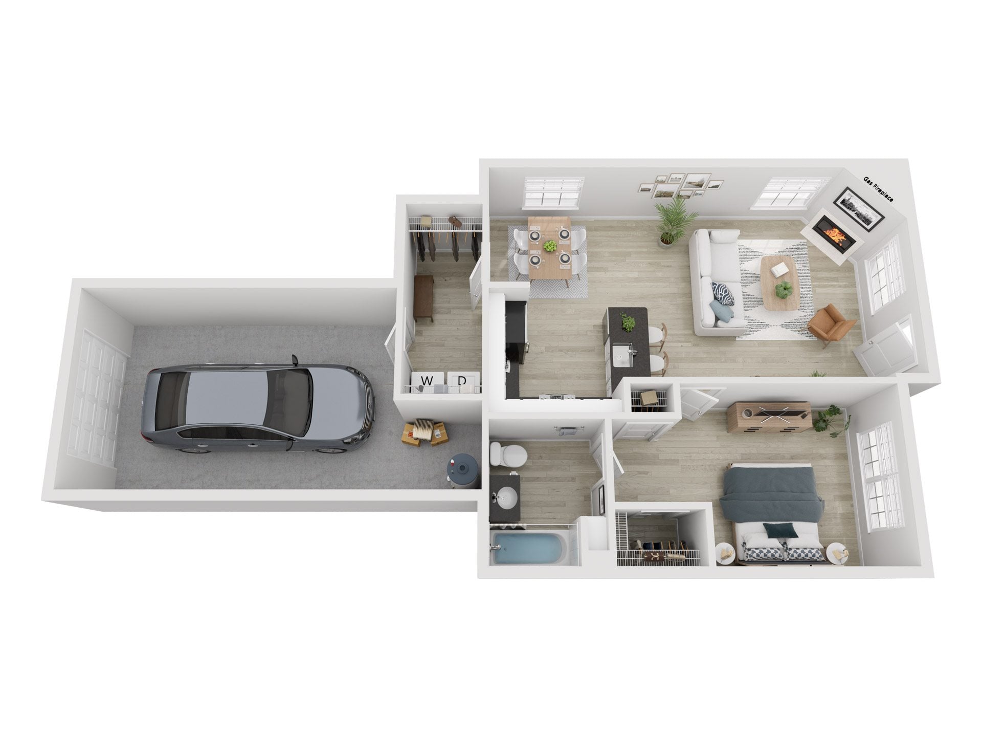 1x1 B floor plan