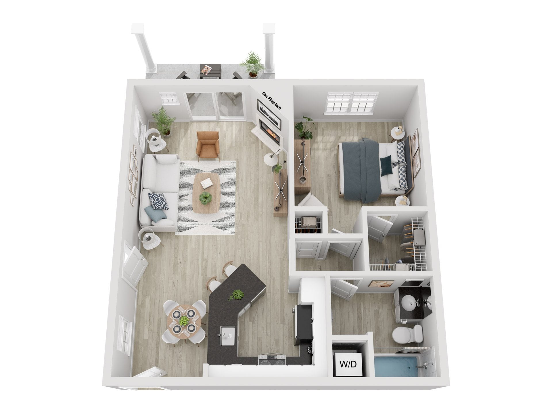 1x1 A floor plan