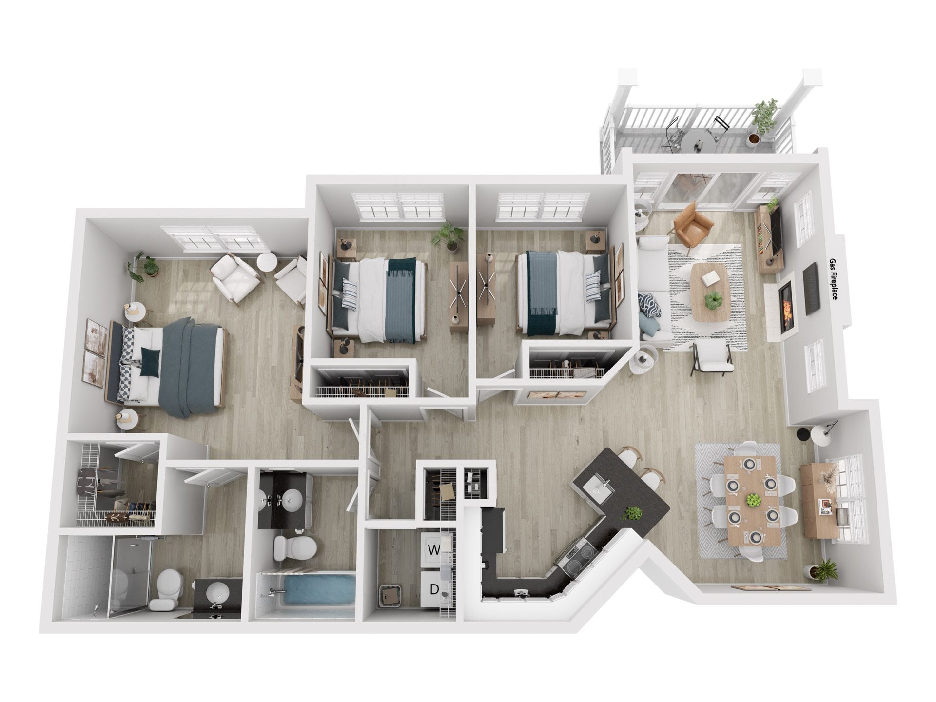 3x2 B floor plan