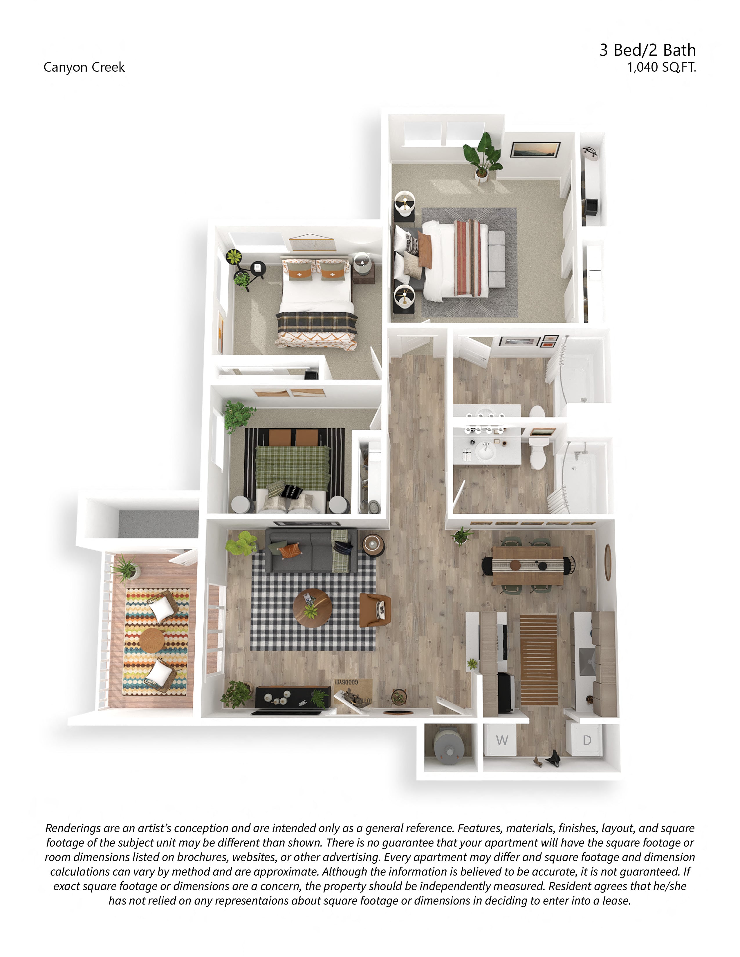 3x2 Premium B floor plan