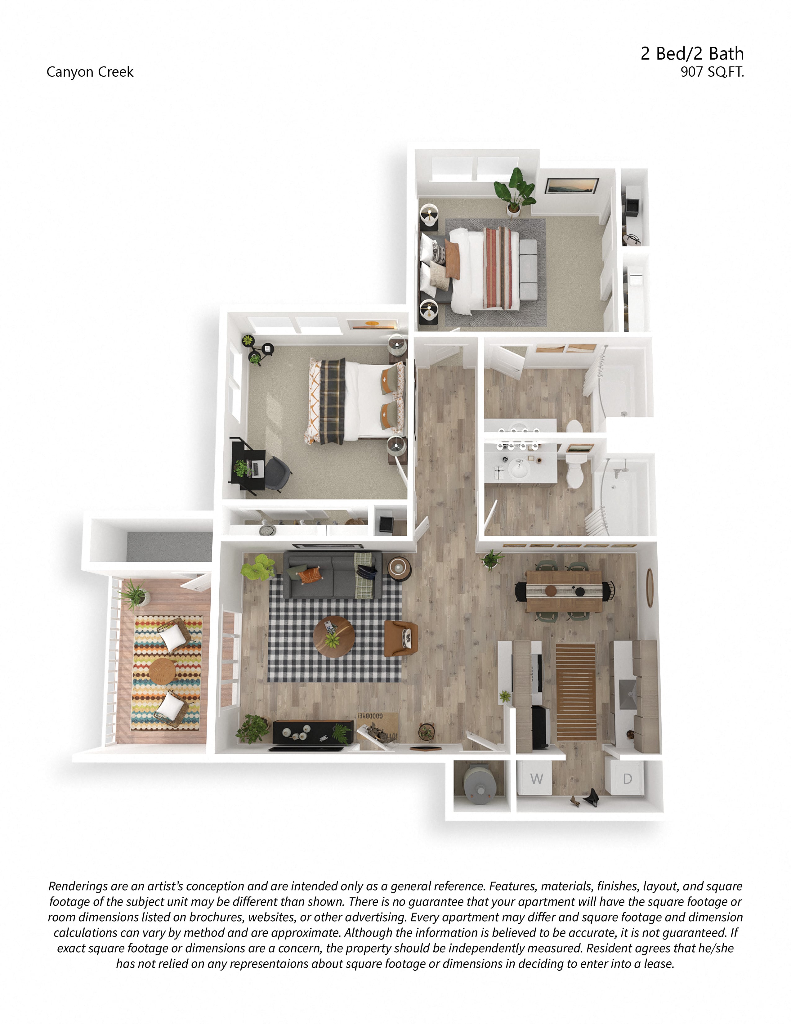 2x2 Premium B floor plan