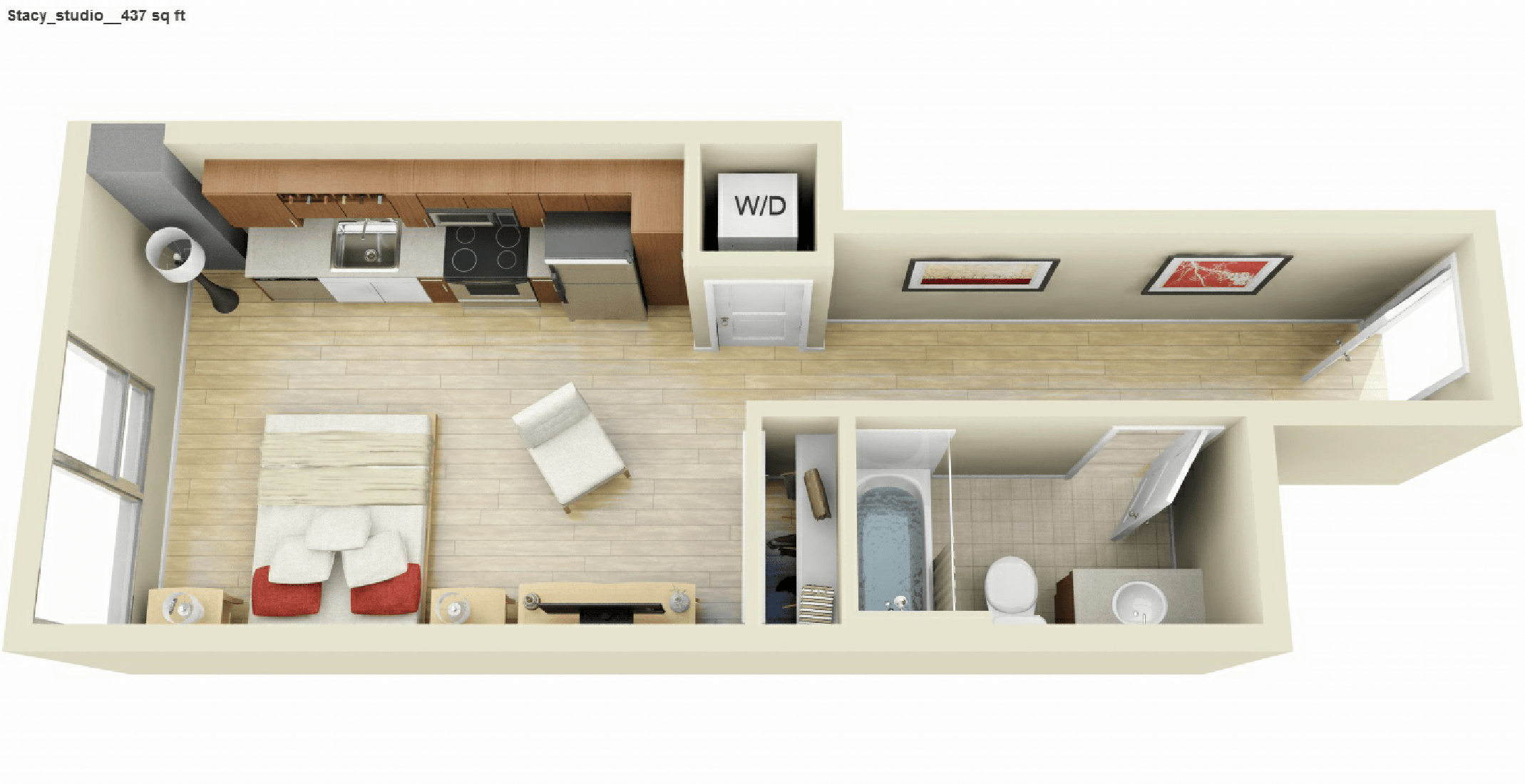 Studio Renovated floor plan