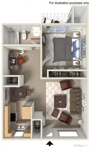 One Bedroom with Den floor plan