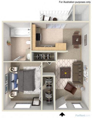 Junior One Bedroom floor plan