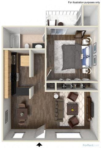 One Bedroom Mid floor plan