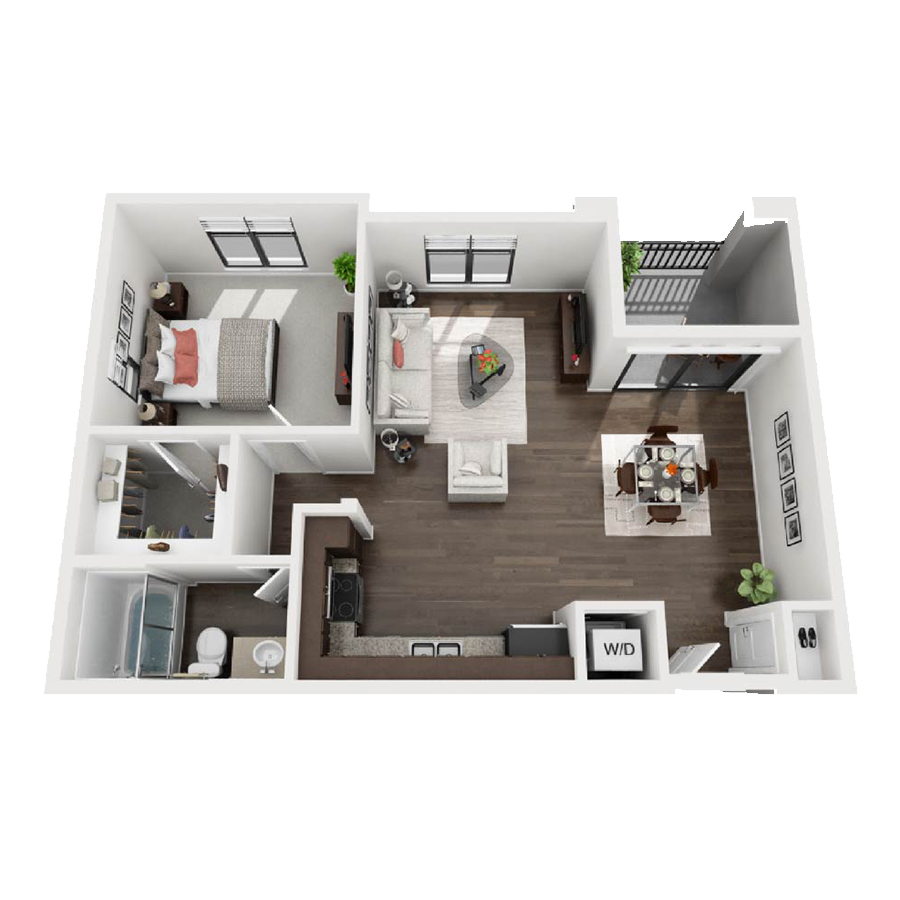 1x1 floor plan