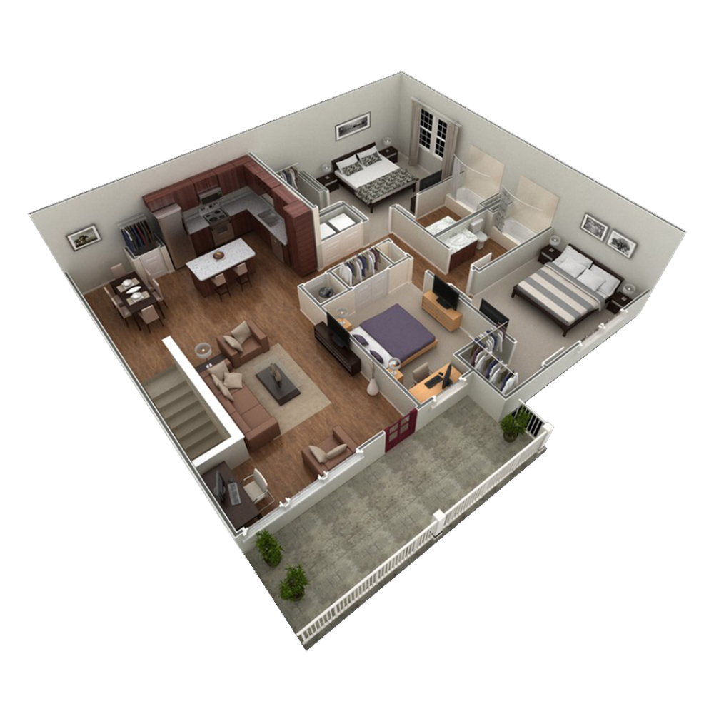 3 BR Grand Overlook floor plan