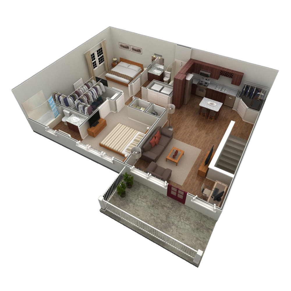 2 BR Designer Overlook floor plan