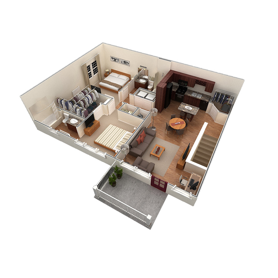 2 BR Designer Overlook floor plan