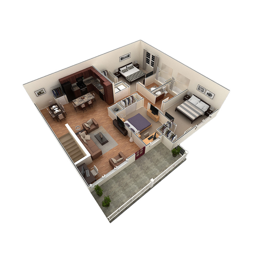 3 BR Grand Overlook floor plan