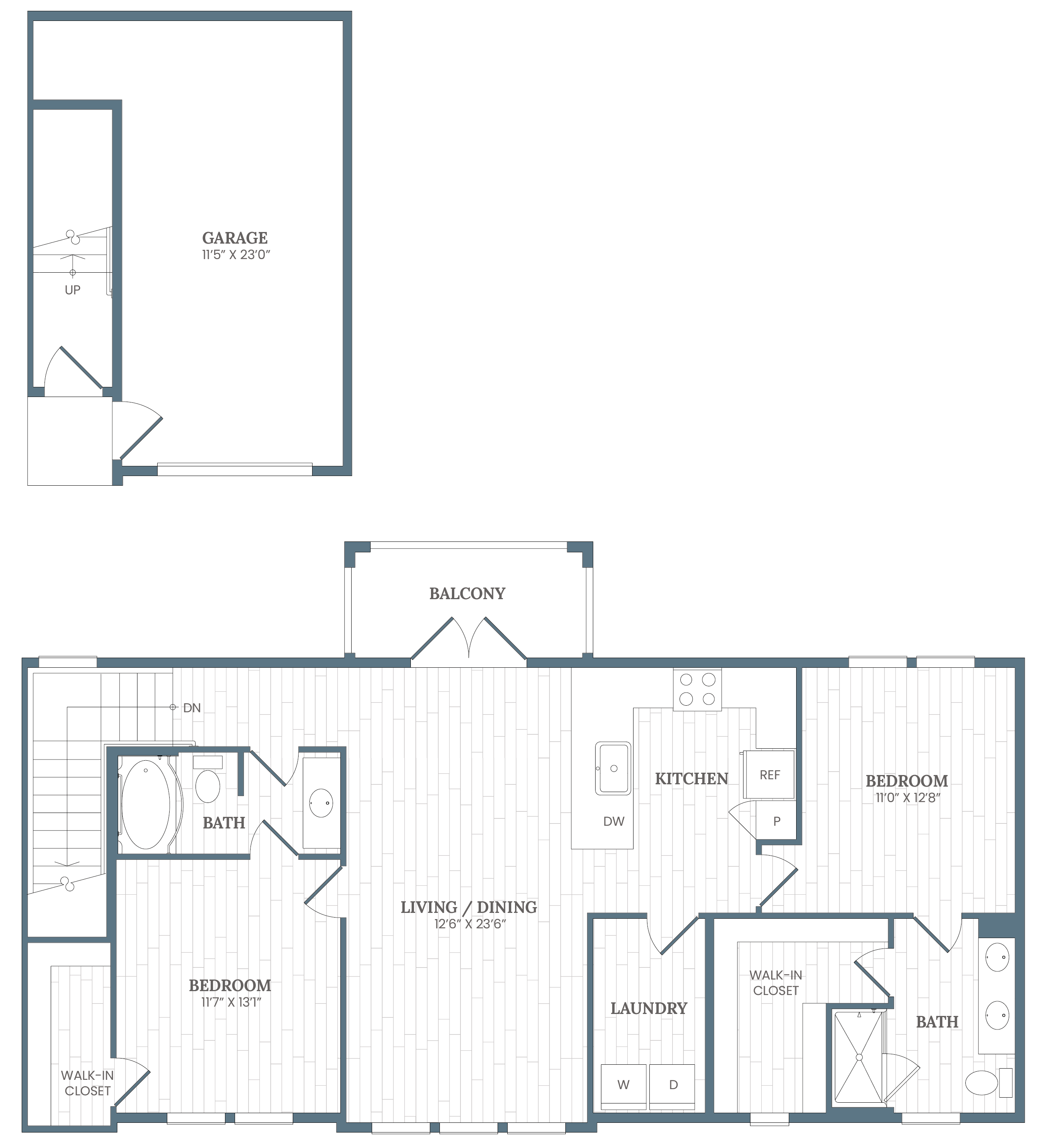 Townhome with Garage floor plan