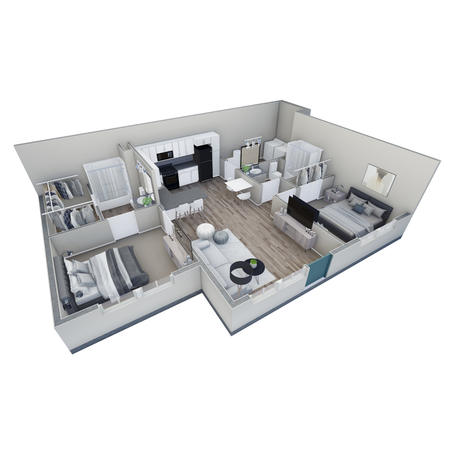 2-2 BR Horizon Courtyard floor plan