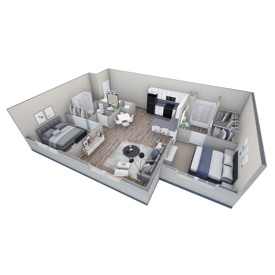 2-2 BR Retreat Overlook floor plan