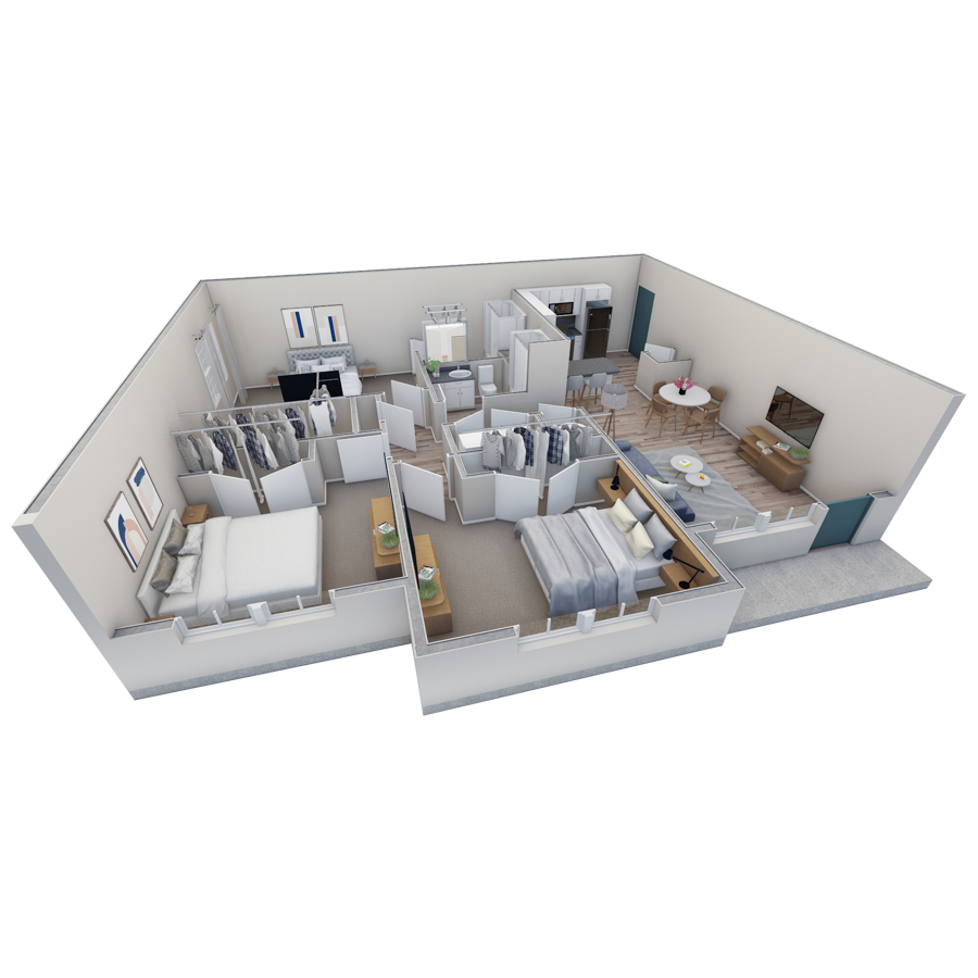 3-2 BR Horizon Overlook floor plan