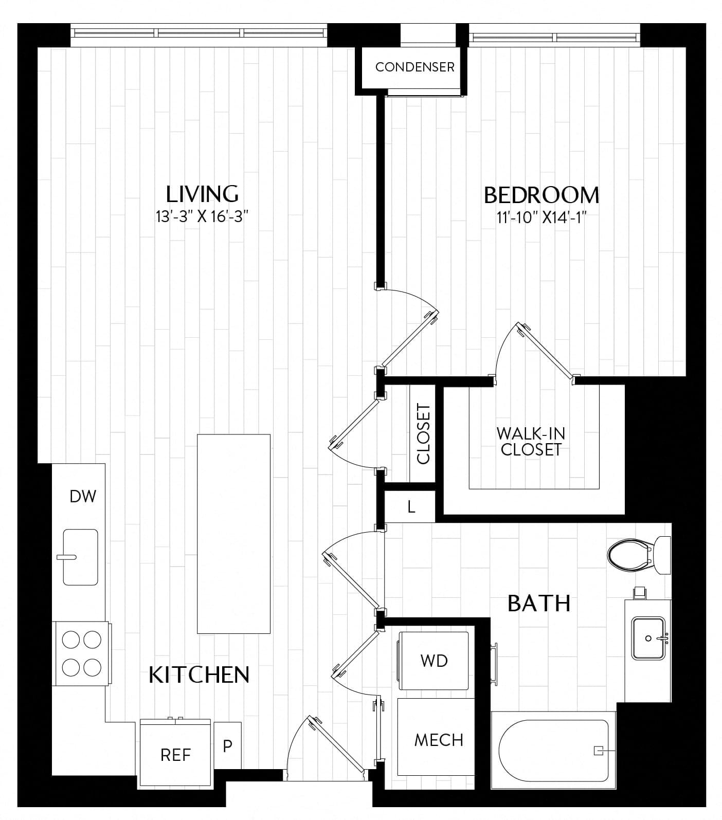 1 Bed/1 Bath-A5 floor plan