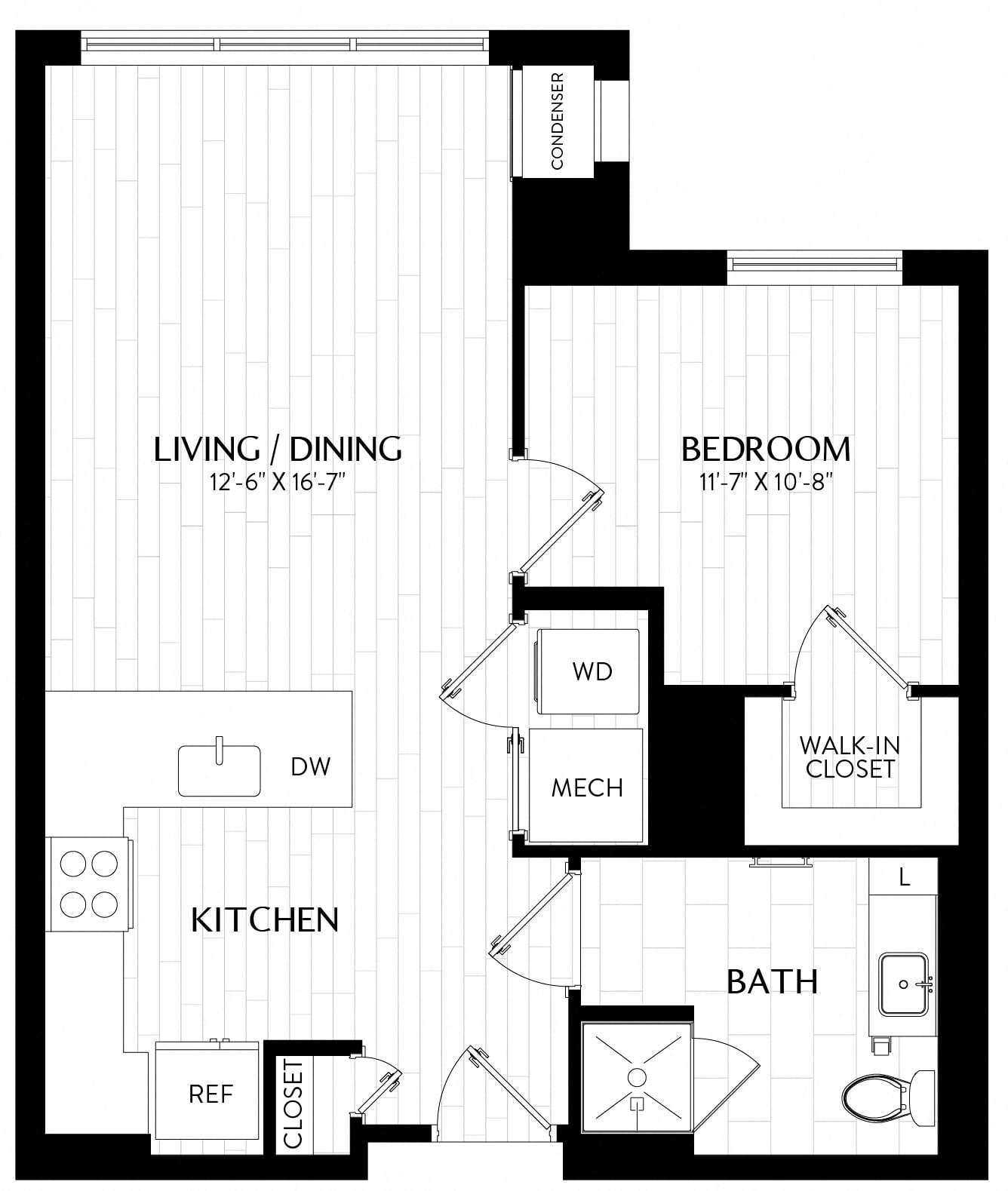 1 Bed/1 Bath-A1 floor plan