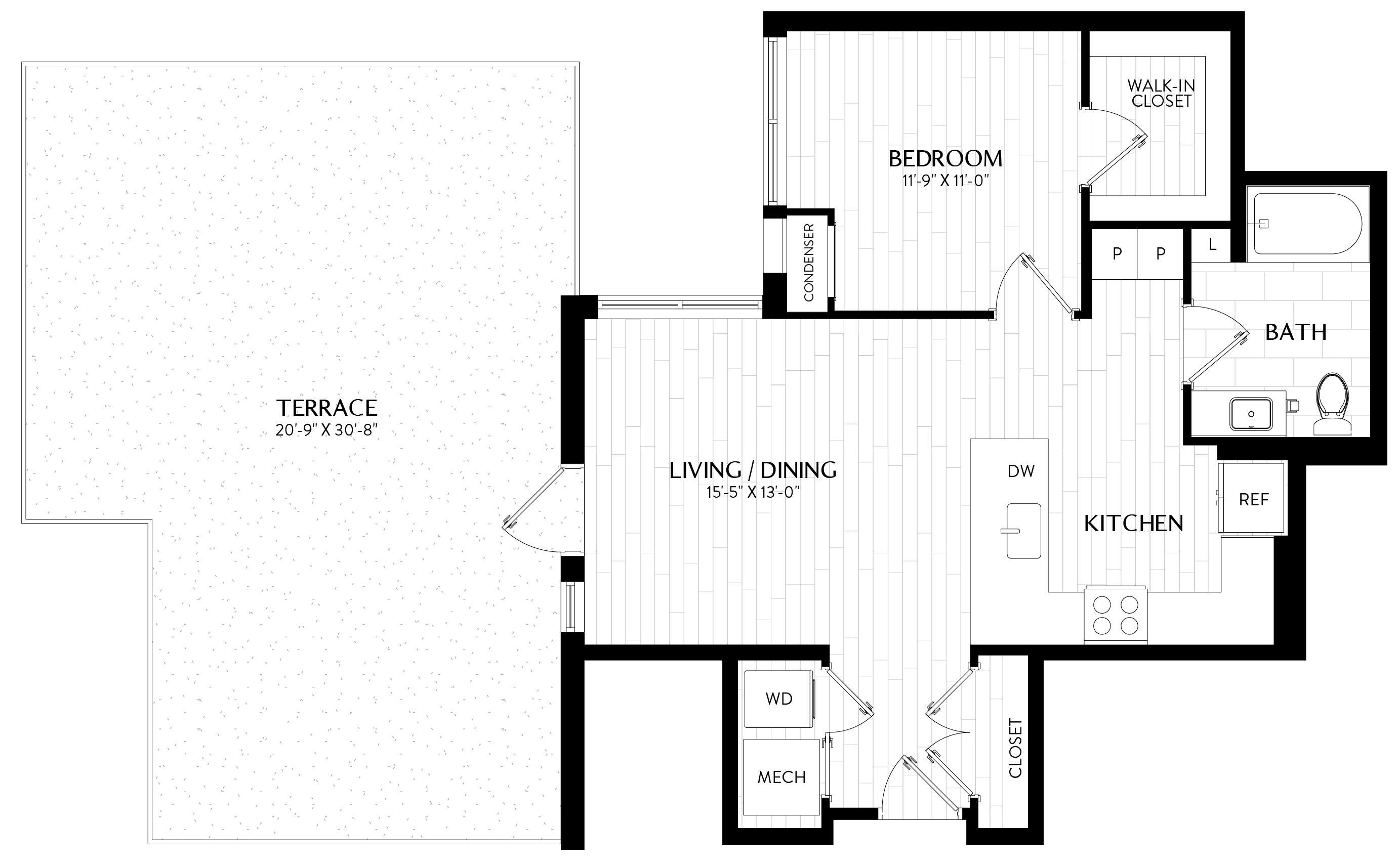 1 Bed/1 Bath-A3M1 floor plan