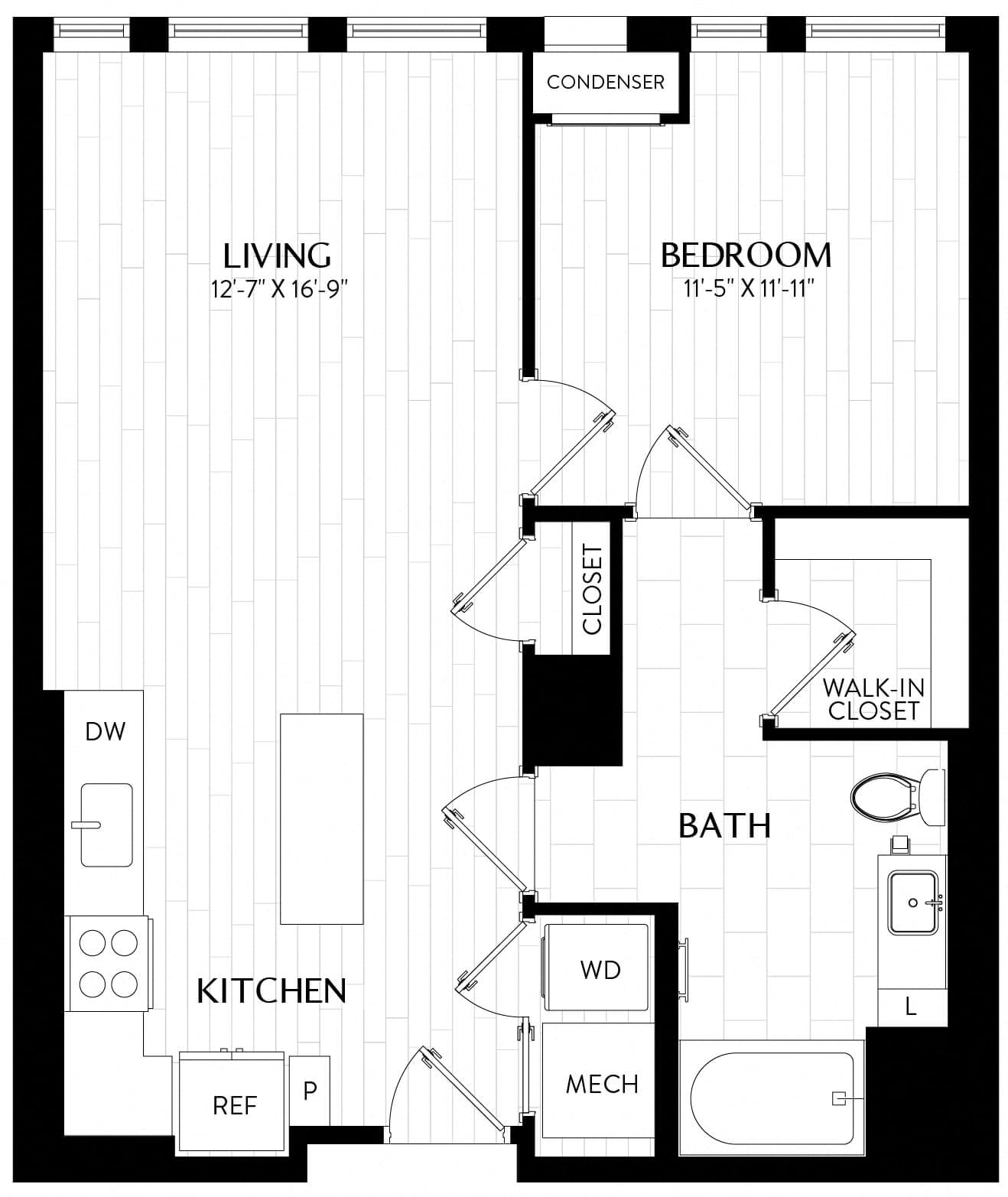 1 Bed/1 Bath-A4 floor plan