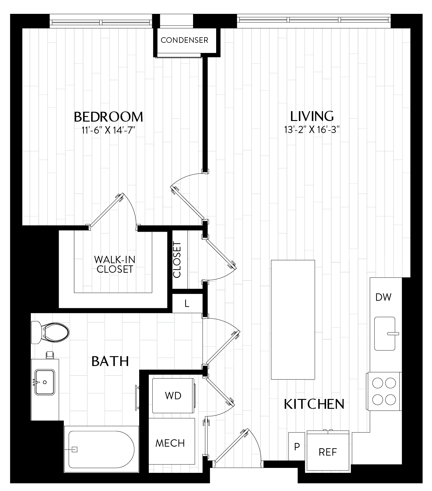 1 Bed/1 Bath-A5M2 floor plan