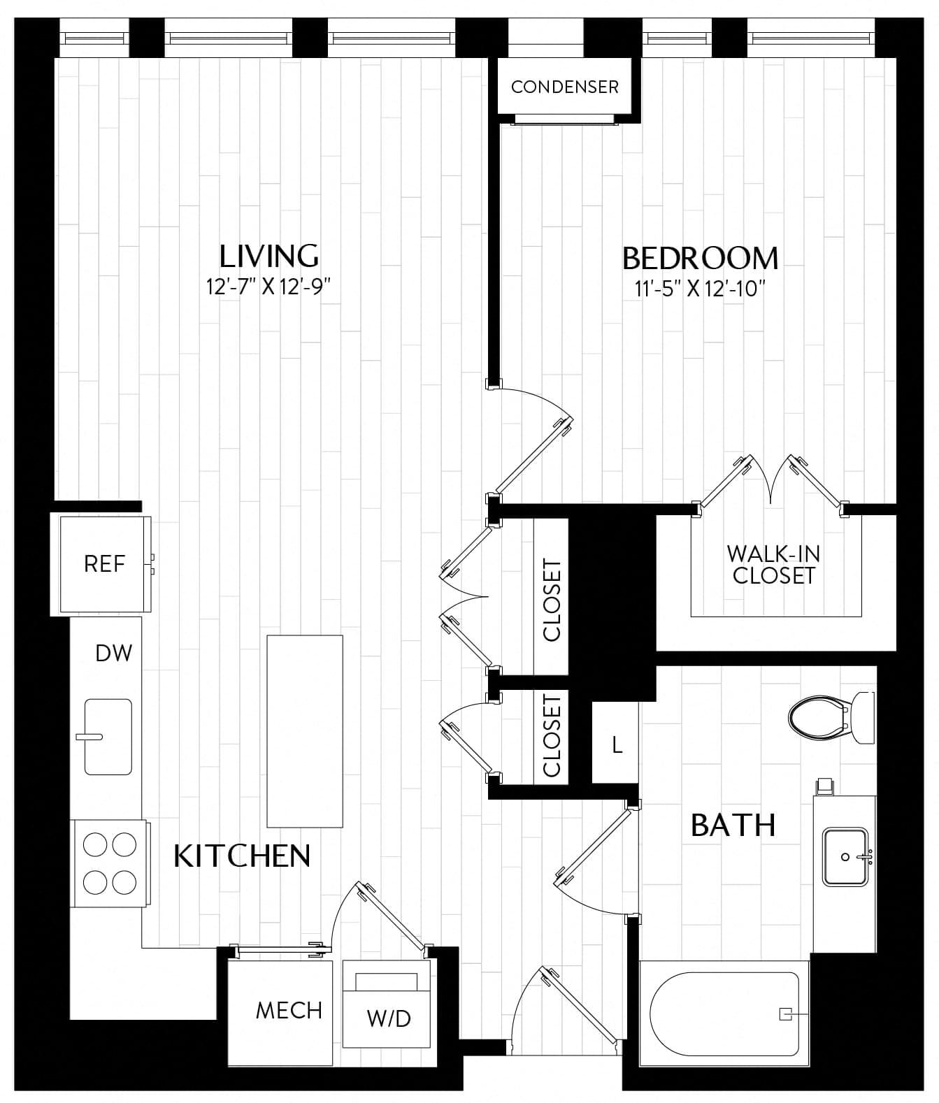1 Bed/1 Bath-A4M4 floor plan
