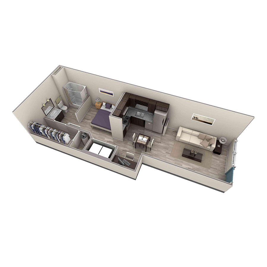 Studio Grand Courtyard floor plan