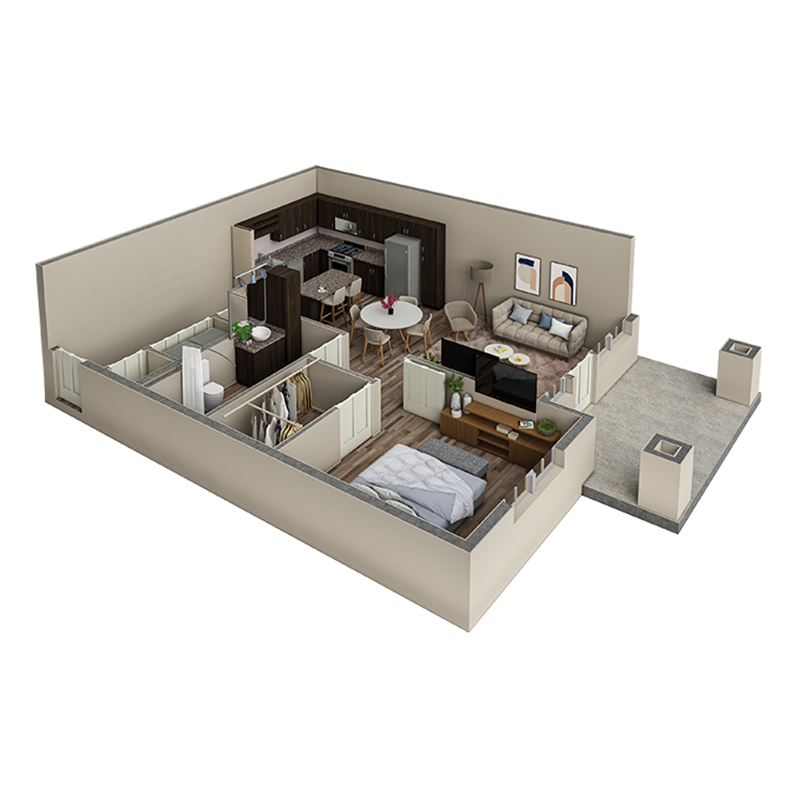 1 BR Vue Summit floor plan