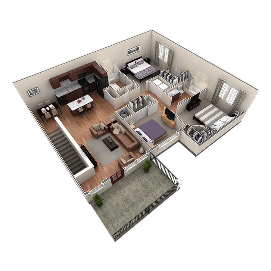 3 BR Grand Overlook floor plan