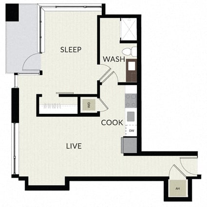 1 Bed/1 Bath-A5 floor plan