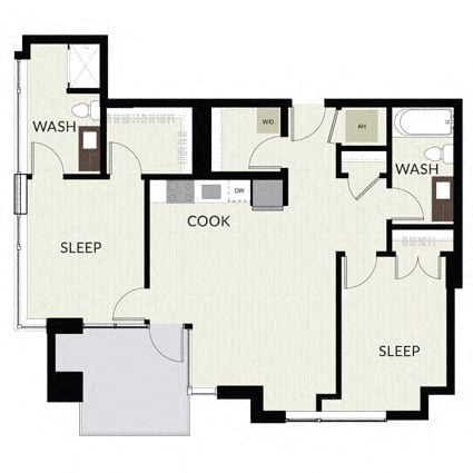 2 Bed/2 Bath-B4 1035 floor plan