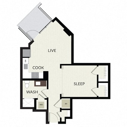 1 Bed/1Bath-Junior-S4 floor plan