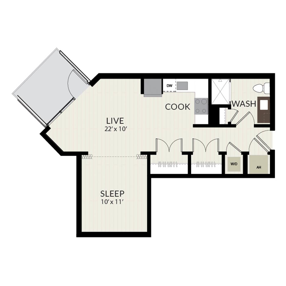 1 Bed/1 Bath-Junior S3 floor plan