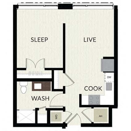 1 Bed/1 Bath-junior-S2 floor plan