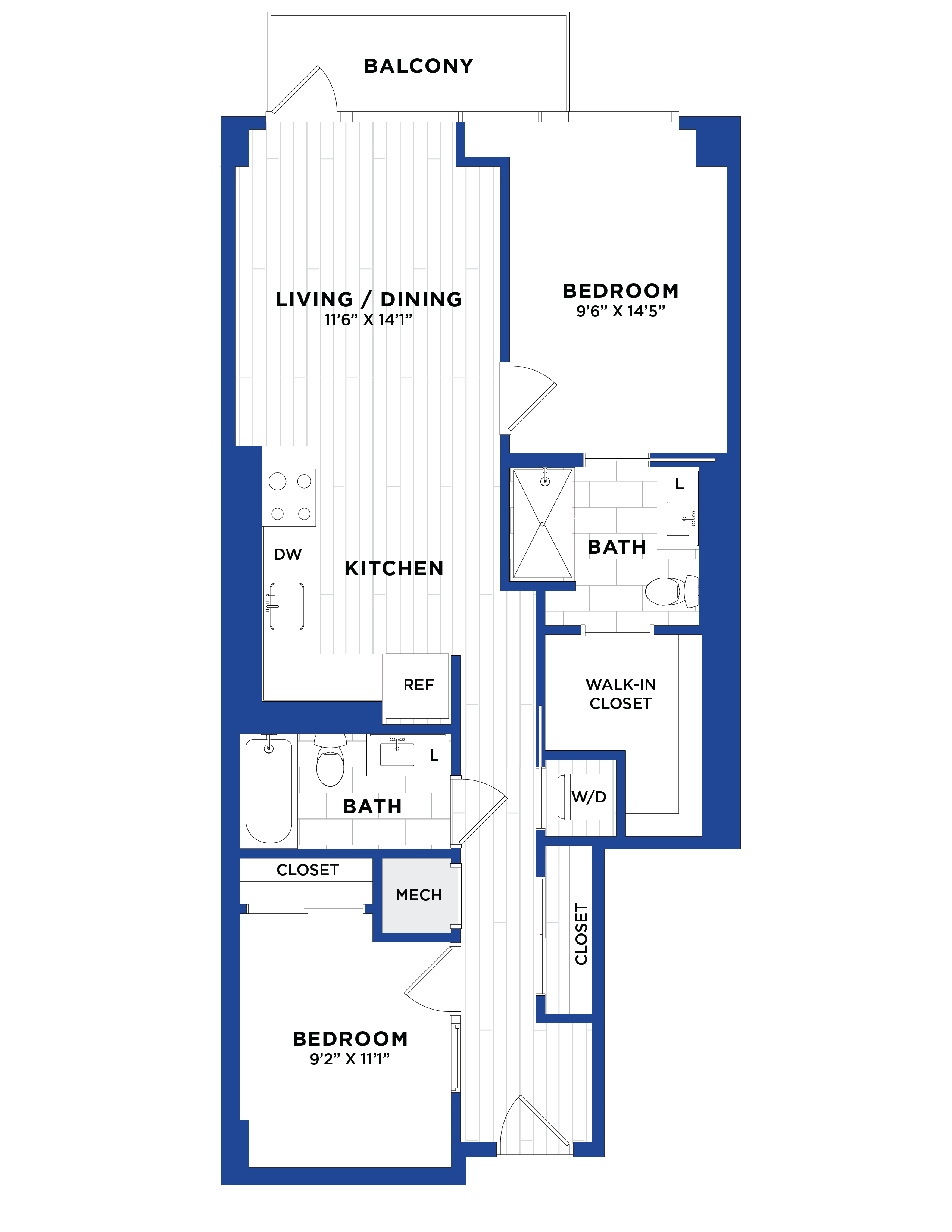 JR 2 Bed/2 Bath-P4 floor plan