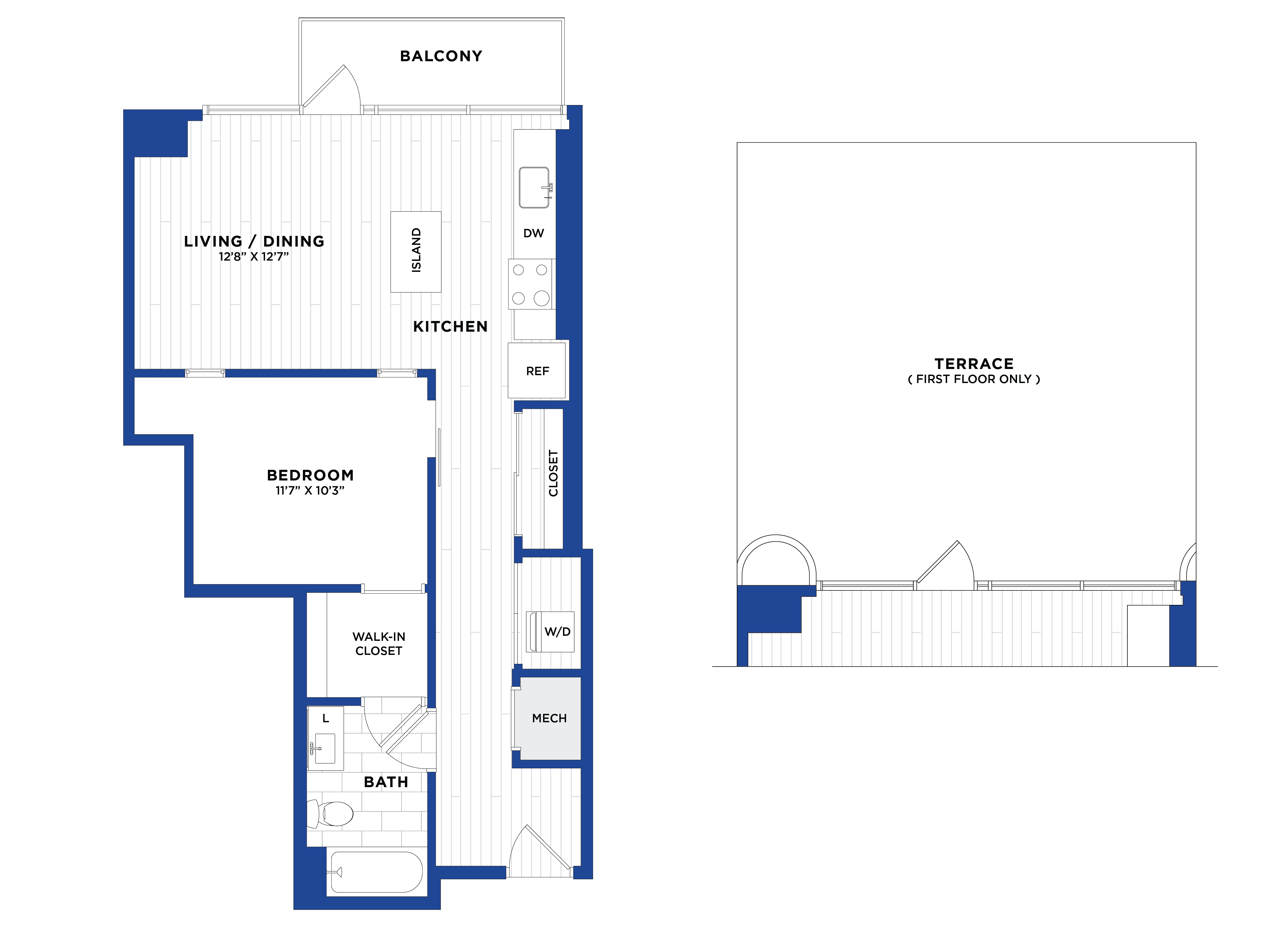 JR 1 Bed/1 Bath-P2 floor plan