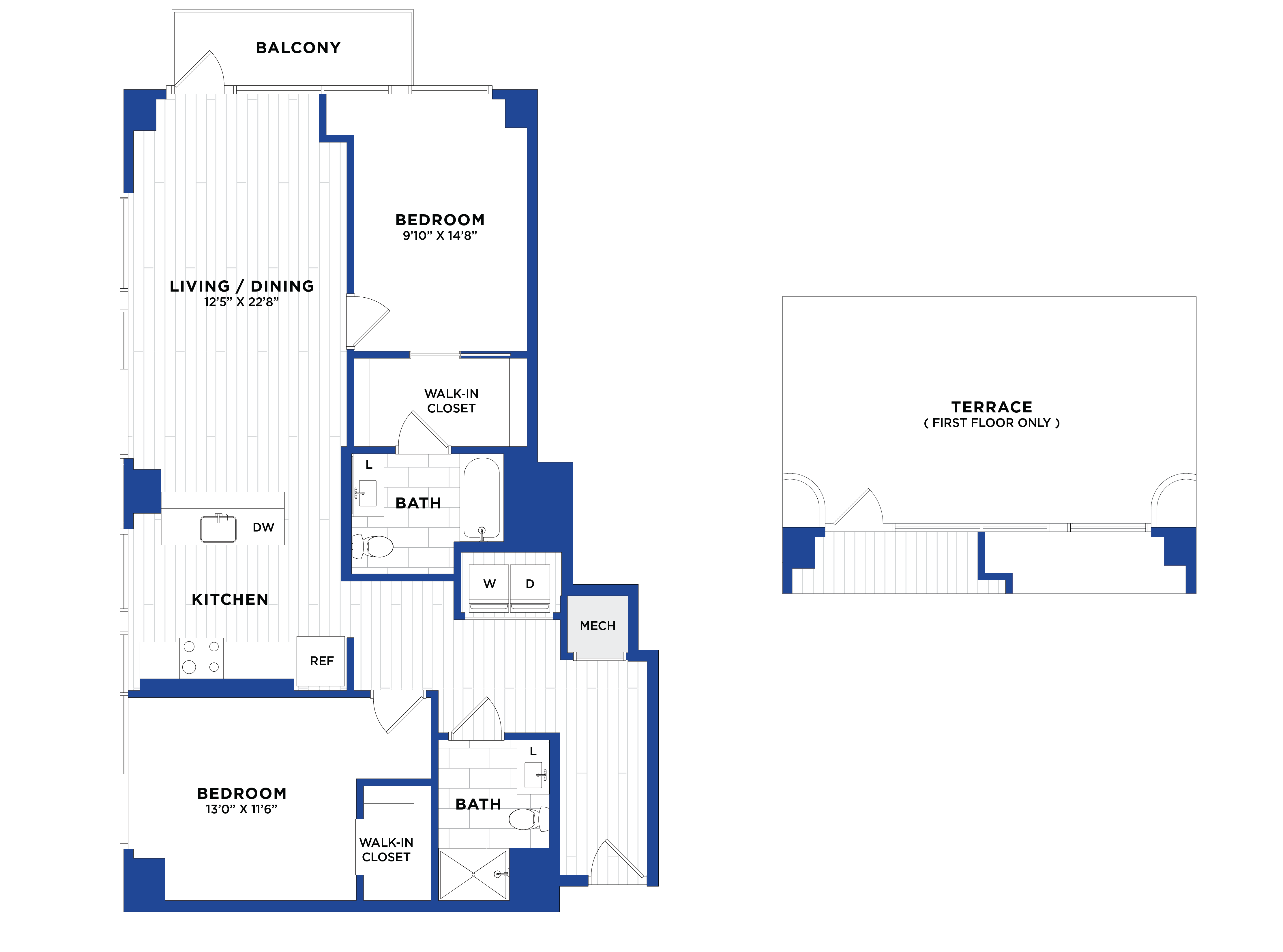 2 Bed/2 Bath-P3.1 floor plan