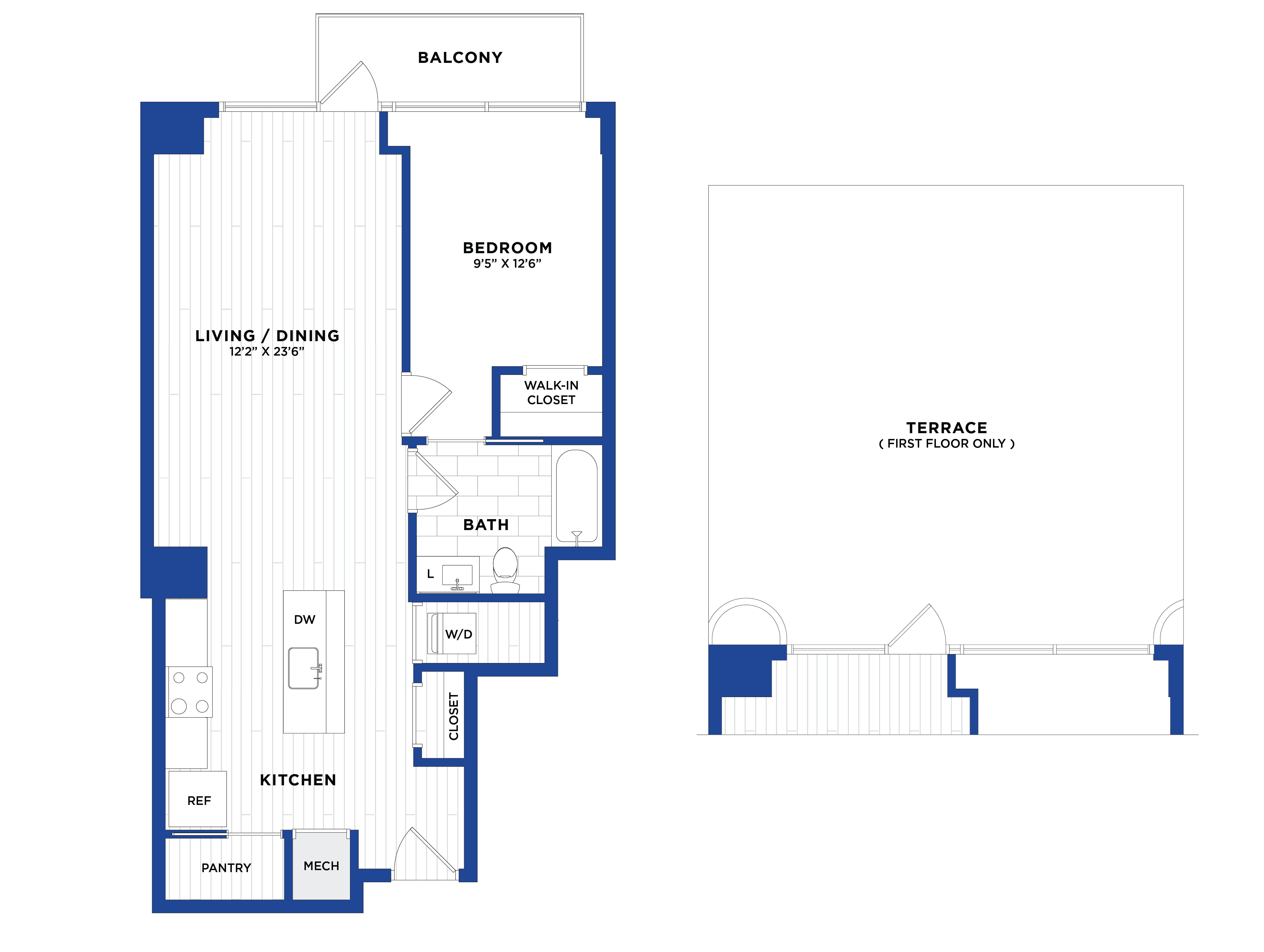 1 Bed/1 Bath-P2.1 floor plan