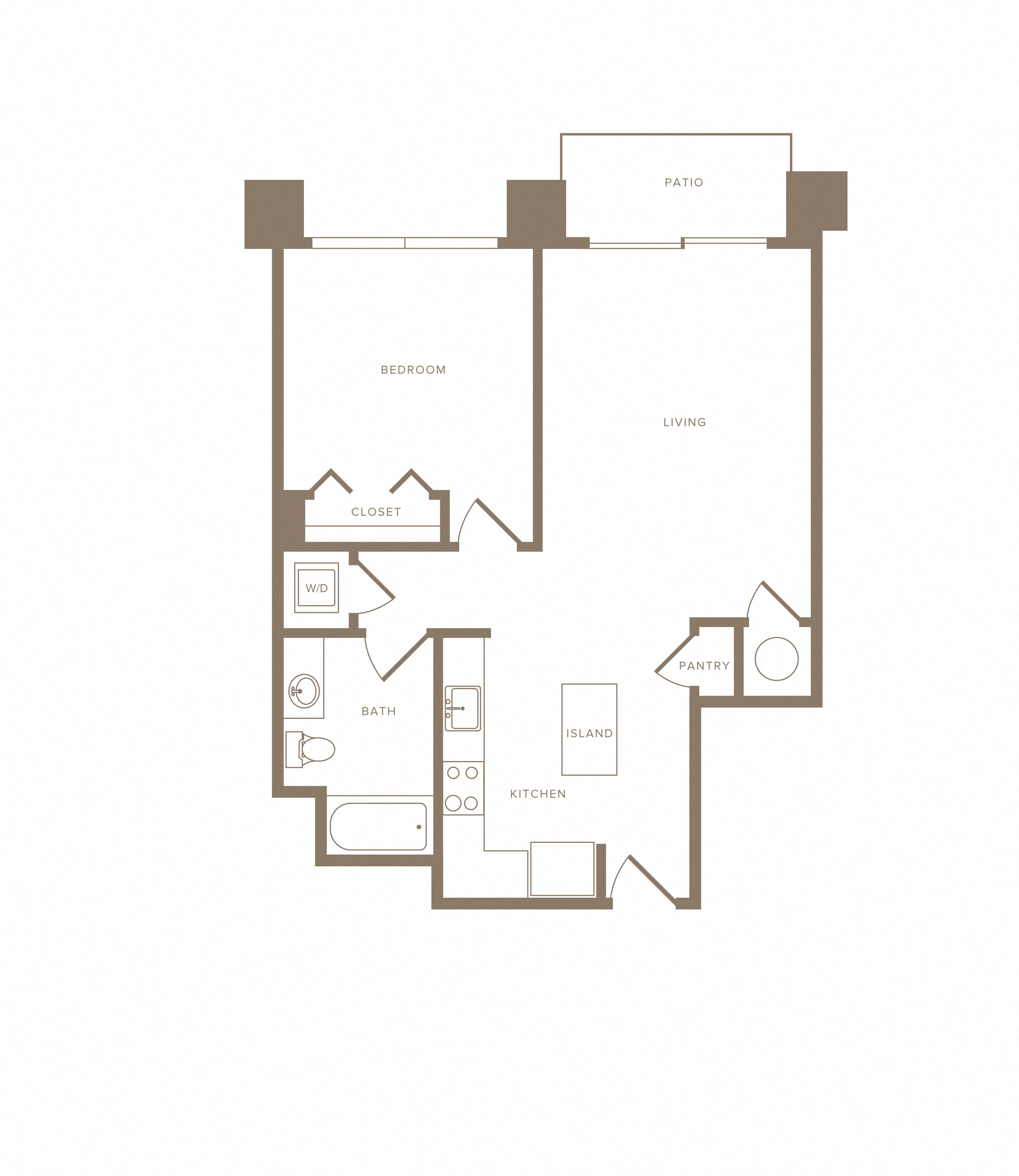 1 Bed/1 Bath-A03 floor plan